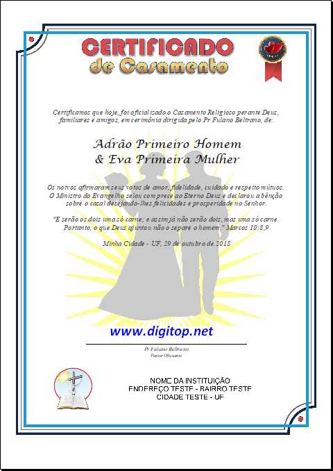 Certificado de Casamento