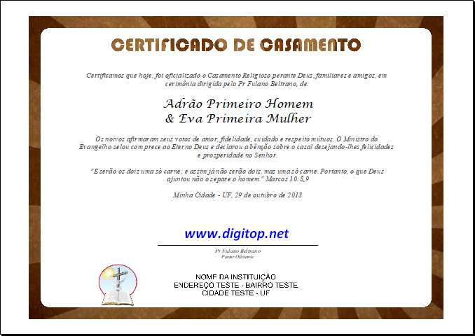 Certificado de Casamento